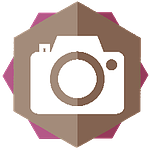 Pictogramme appareil photos de couleur blanche