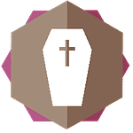 Pictogramme cercueil de couleur blanche