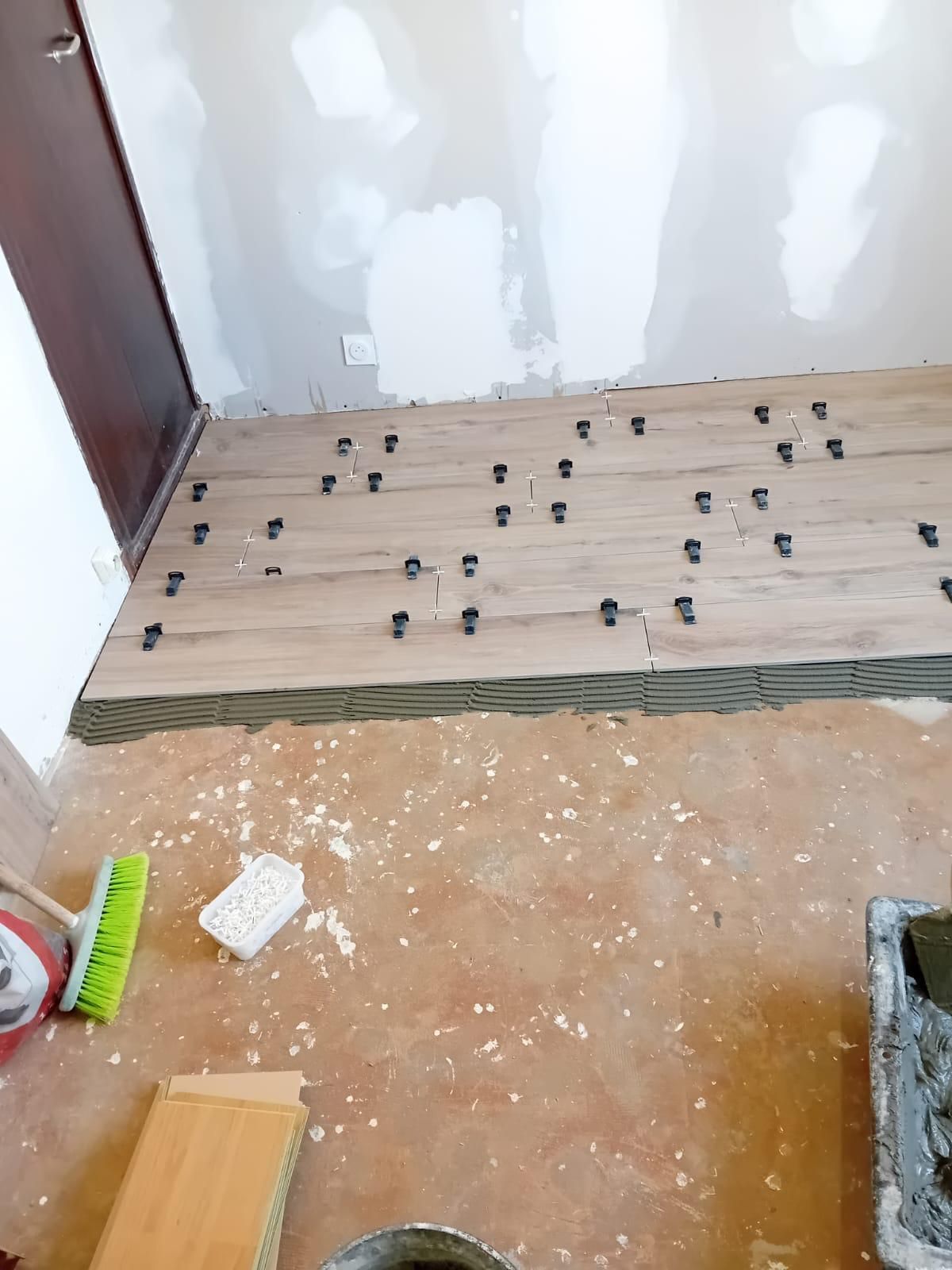 Pose de carrelage effet parquer