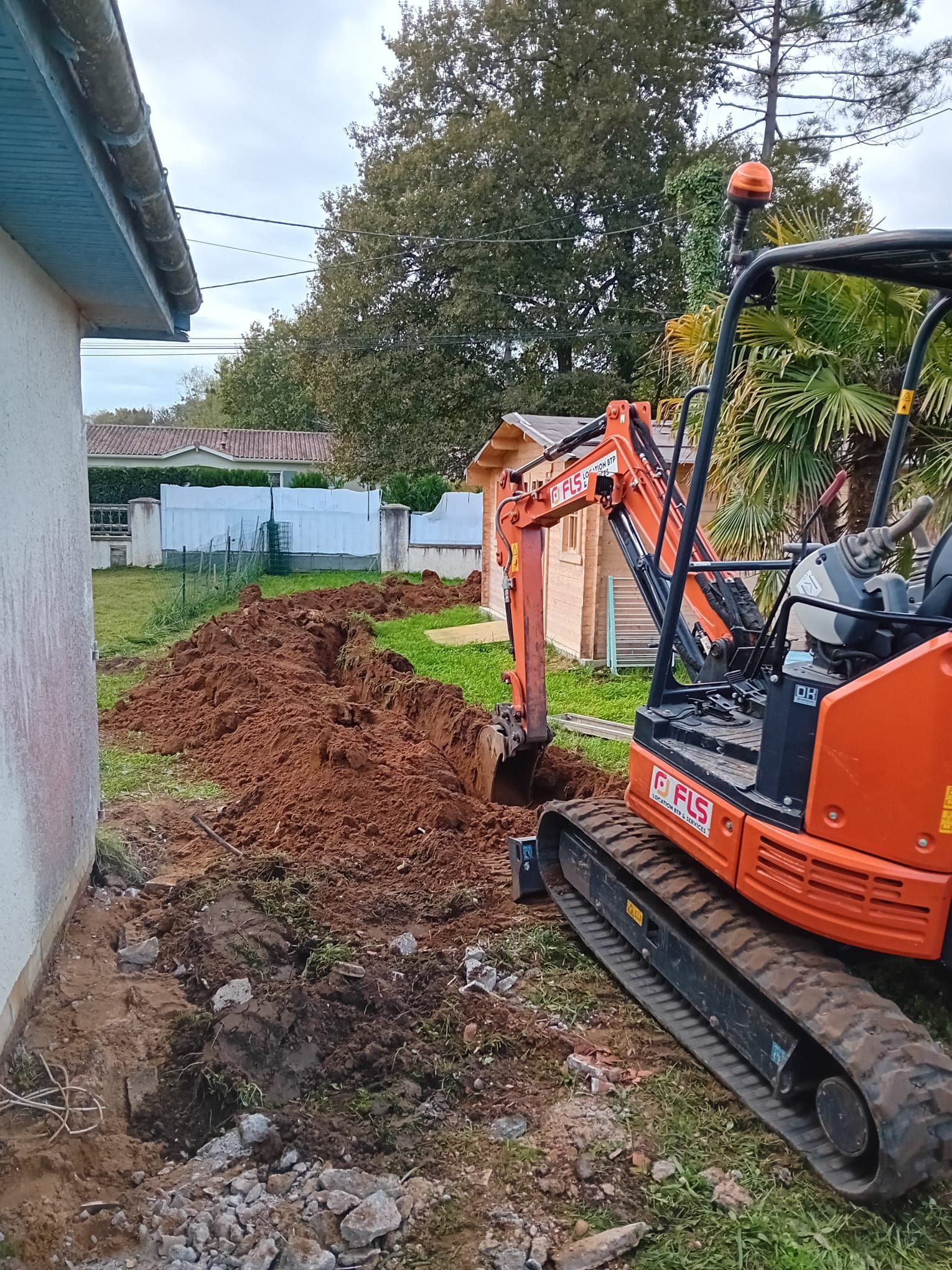 Creusement d'une tranchée