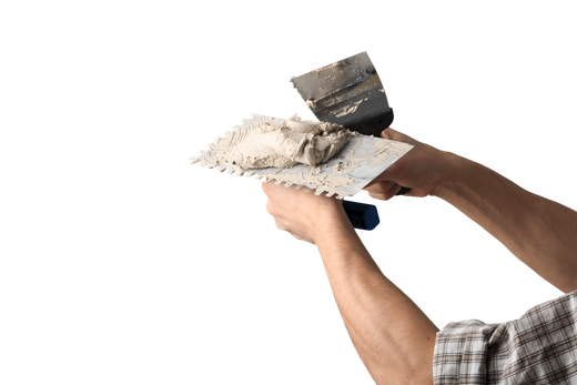 Un artisan plaquiste et ses outils