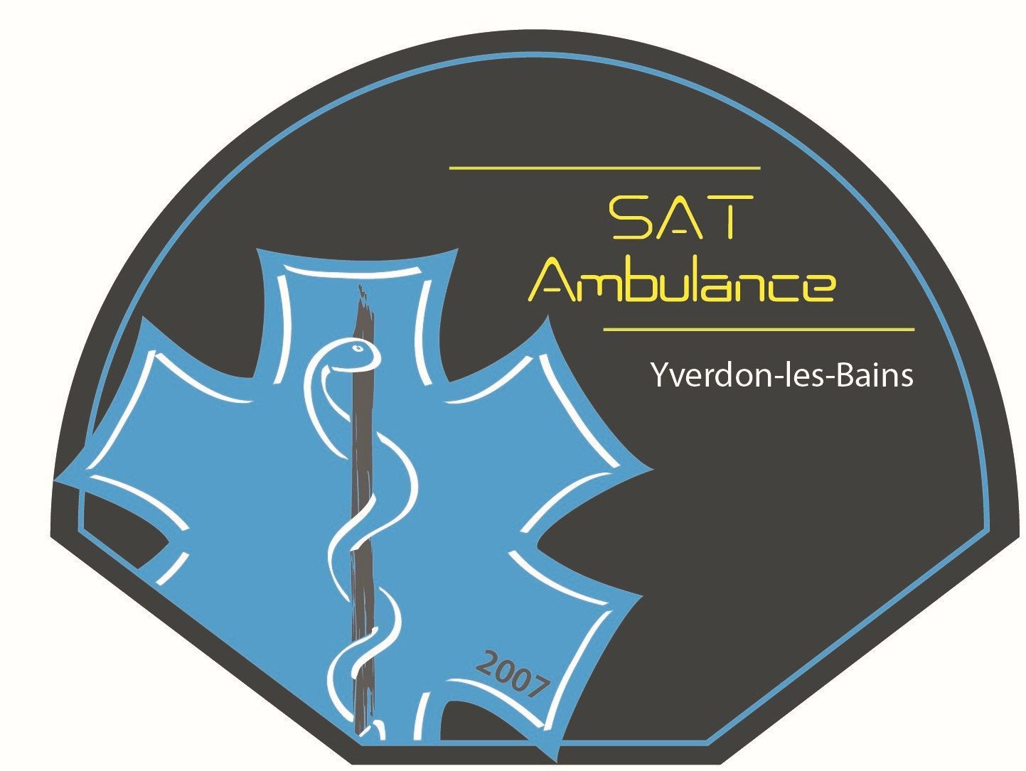 A logo for the sat ambulance yverdon les bains