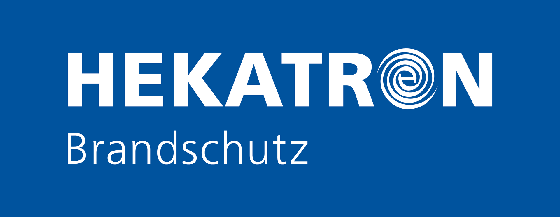 ein blau-weißes Logo für Hekatron Brandschutz