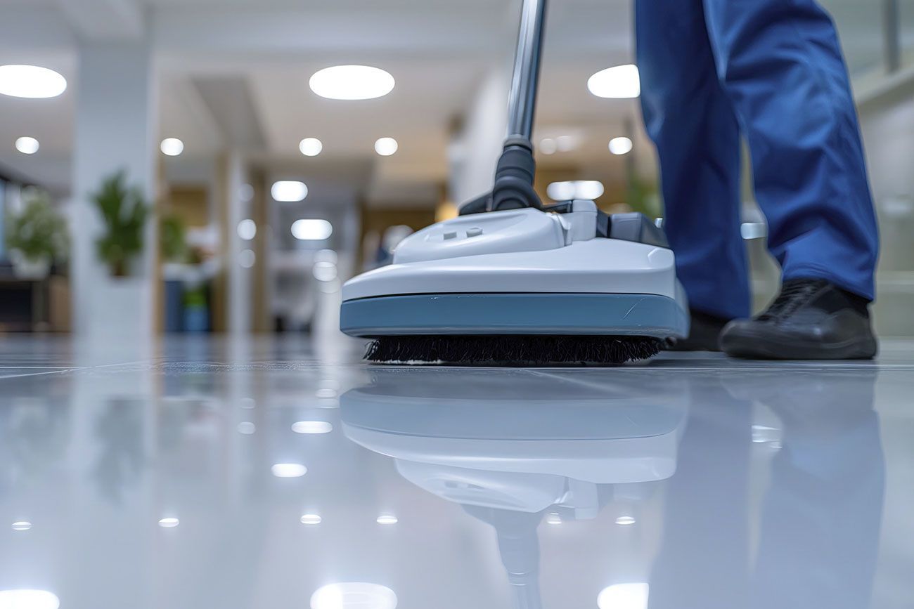 Hombre puliendo piso