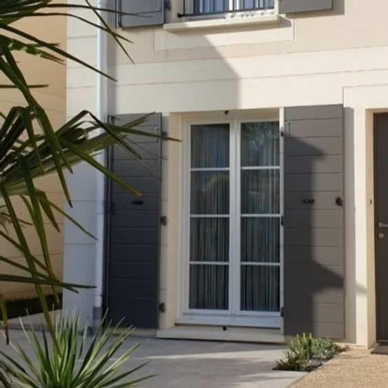 Volets battants de couleur gris anthracite