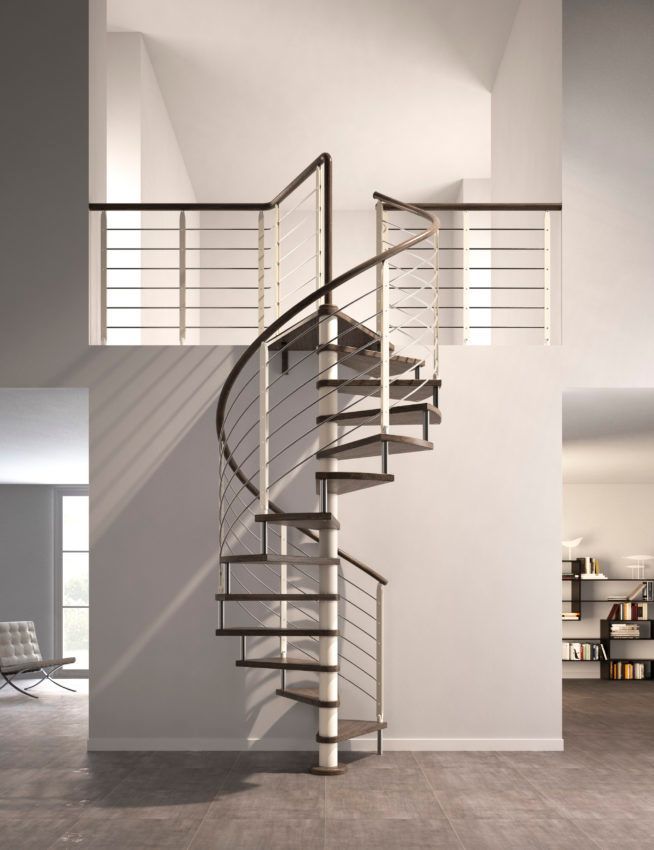 Escalier en colimaçon de style contemporain et épuré