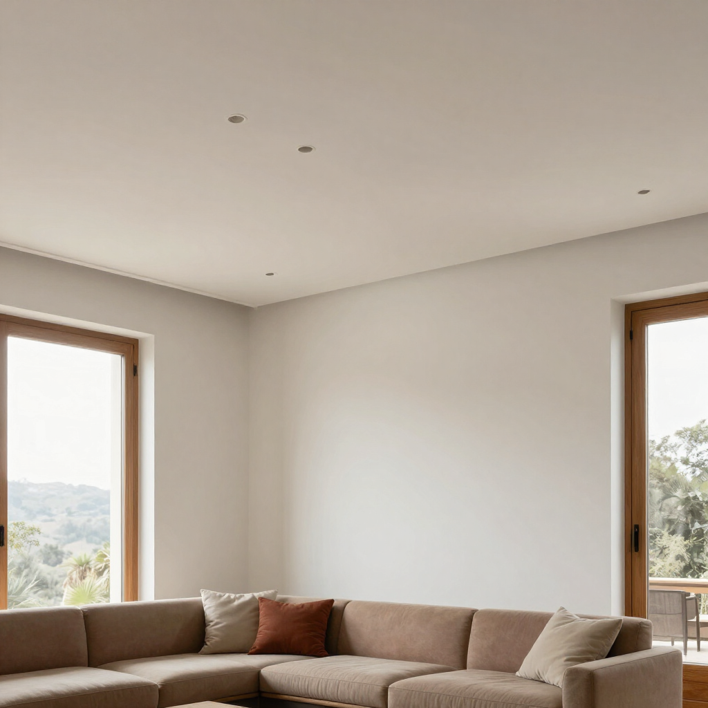 Techo de pladur con luces empotradas en una vivienda moderna