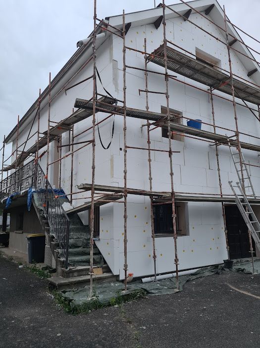 Façade recouverte d'un isolant extérieur