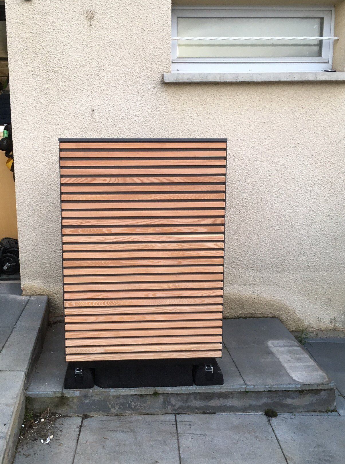 Climatiseur extérieur revêtement bois