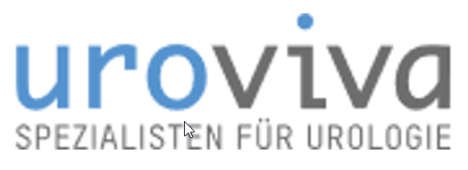 Ein blau-weißes Logo für Uroviva Spezialisten für Urologie