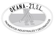 A logo for okana- 21, s.l. pavimento industriales y decorativos