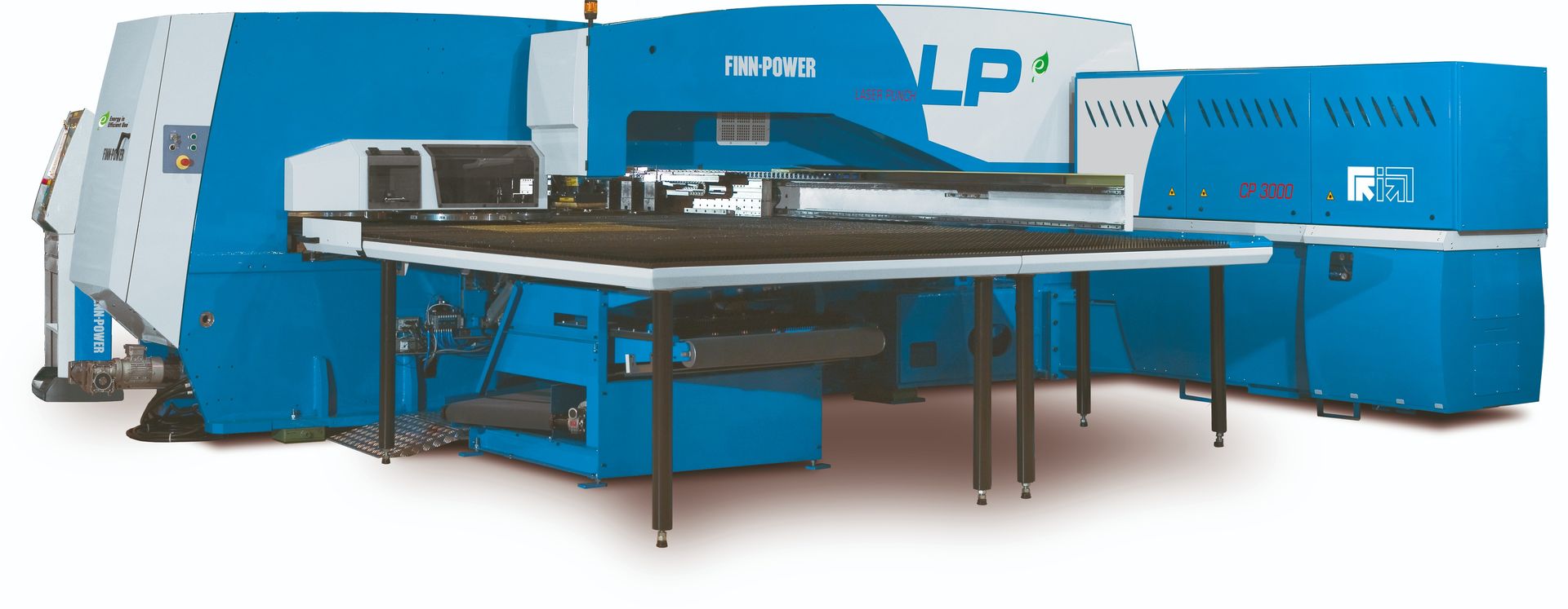 Una máquina azul y blanca que dice LP.