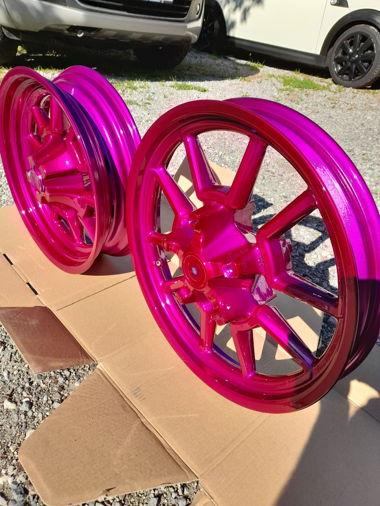 pink lackierte Felgen