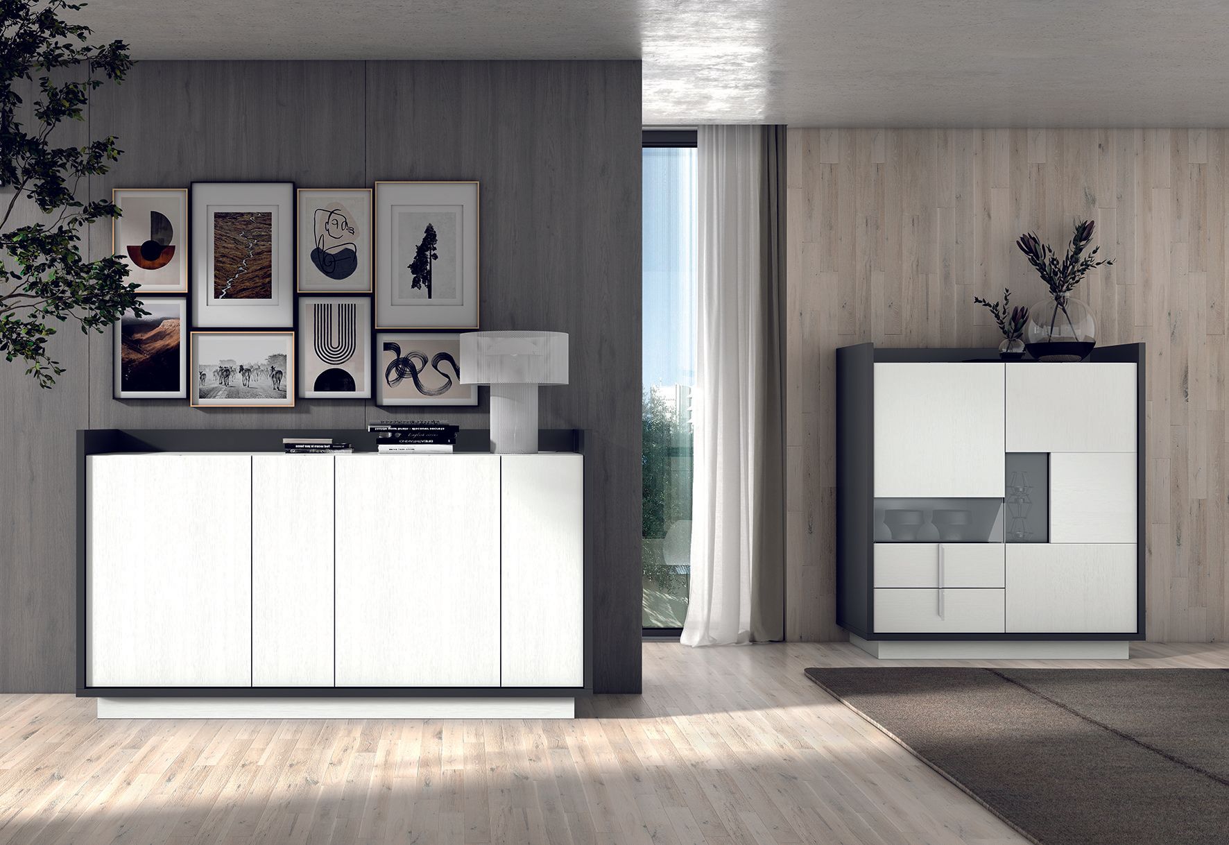 Buffet + meuble + vitrine