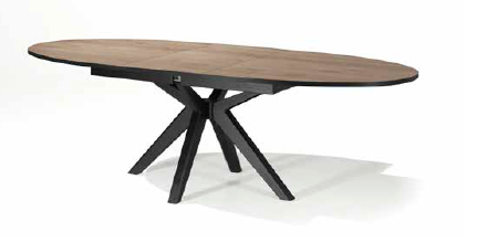 Table ovale GLOBAL de LIEVENS
200 x 110 x h: 77 cm + 1 Allonge de 50 cm. 
Plateau ép 25 mm mélaminé finition Chêne sur panneaux MDF. Piétement Chêne massif  finition Noir.
Existe en version fixe Meubles MARTY 12160 BARAQUEVILLE près de RODEZ, LA PRIMAUBE, PONT DE SALARS, NAUCELLE, RIEUPEYROUX