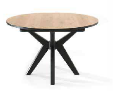 Table ronde GLOBAL de LIEVENS
Diam 129  x H: 77 cm + 1 Allonge de 50 cm. 
Plateau ép 25 mm mélaminé finition Chêne sur panneaux MDF. Piétement Chêne massif  finition Noir.
Meubles MARTY 12160 BARAQUEVILLE près de RODEZ, LA PRIMAUBE, PONT DE SALARS, NAUCELLE, RIEUPEYROUX