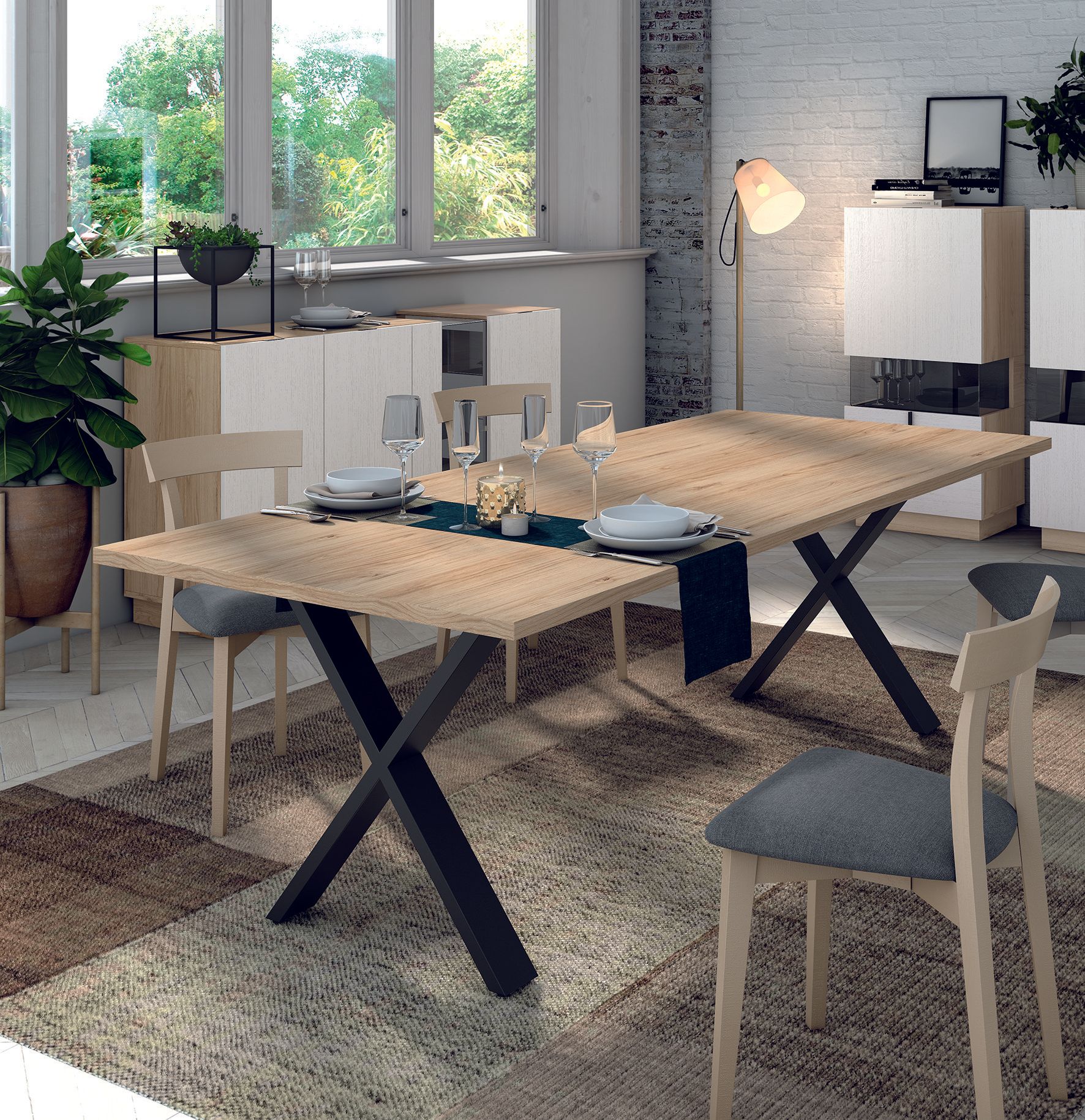 Table rectangulaire pied X de SALCEDO aux Meubles MARTY à Baraqueville près de 12000 Rodez.