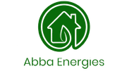 Logo pour Abba Energies : design circulaire vert avec une maison et une feuille, contour blanc, texte vert.