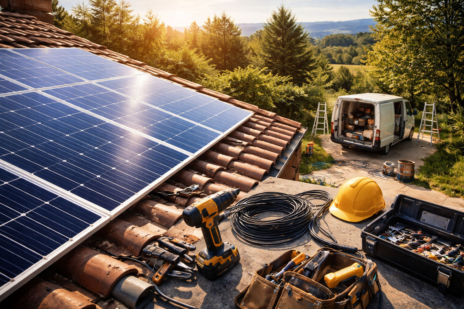 Robinetterie de salle de bain : lavabo, tuyauterie et baignoire blancs. Murs et sol couleur crème.