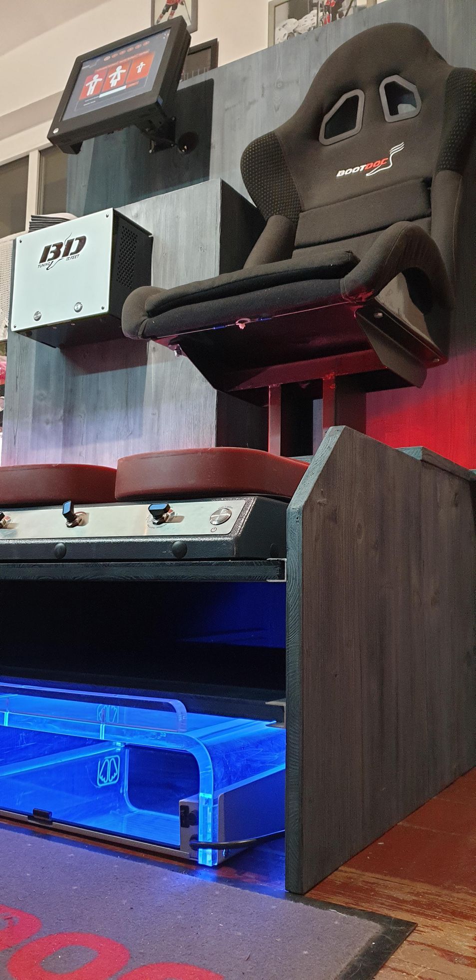 Fittingstation im Schlittschuhgeschäft Hübl