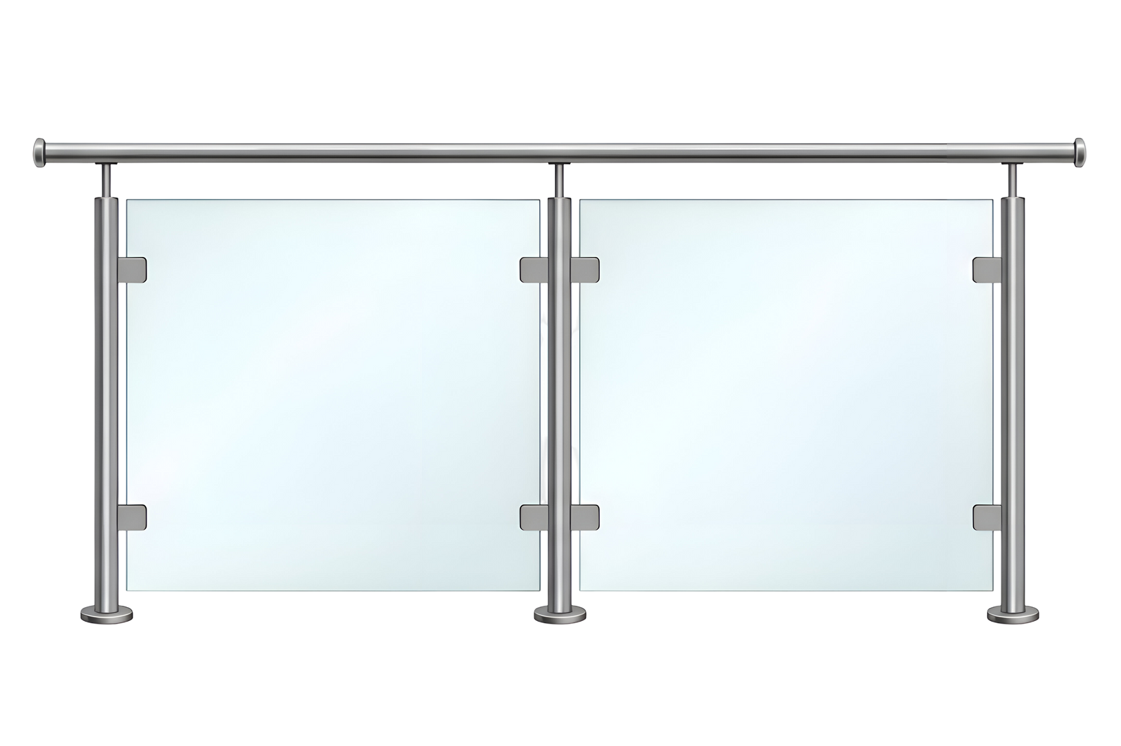 Rambarde en verre et en acier inoxydable.