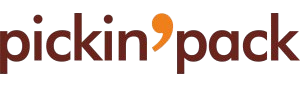 El logotipo de Pickin' Pack presenta el nombre de la empresa en una fuente 