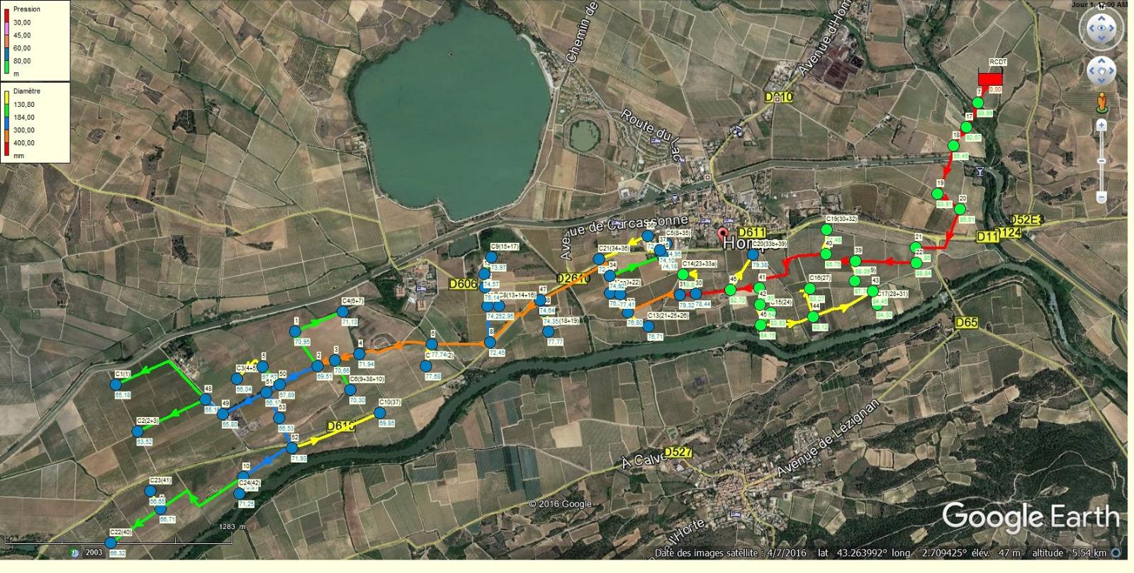 Modélisation informatique des réseaux sous pression