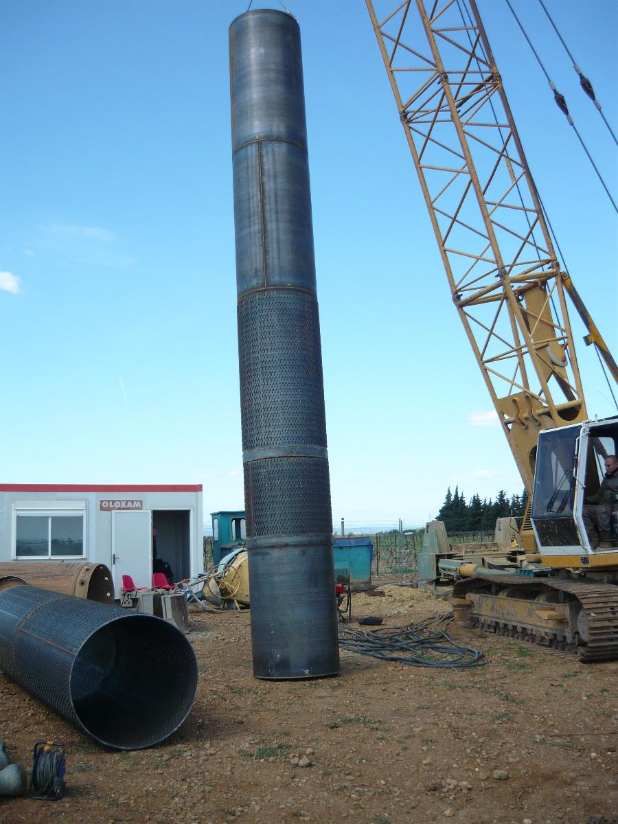 Forage DN1000 mm en nappe alluviale