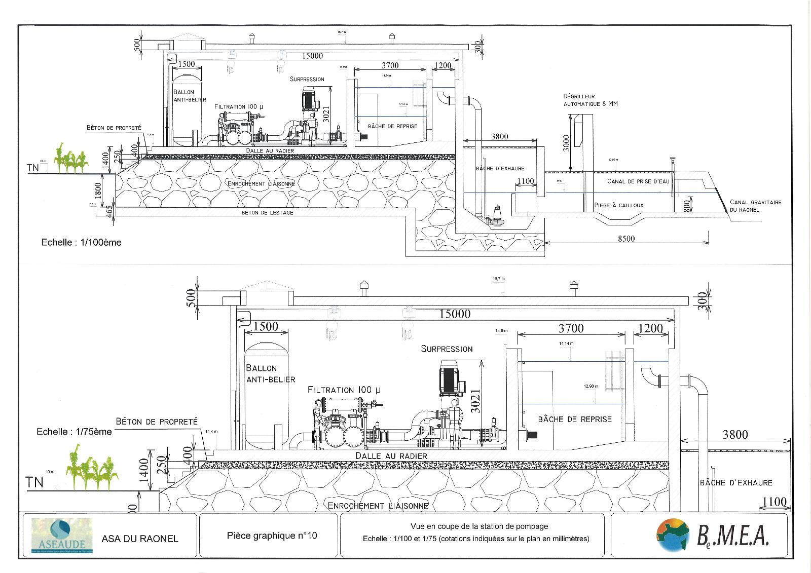 Conception de la station de pompage de l'ASA du Raonel