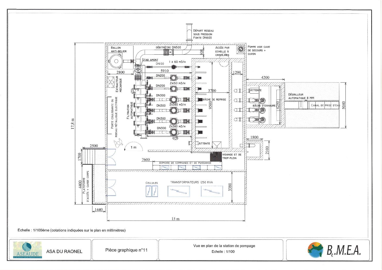 Conception de la station de pompage de l'ASA du Raonel