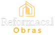 Logotipo de Reformacal Obras con un icono de una casa naranja y texto gris sobre fondo blanco.