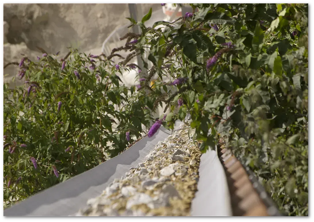 Gros plan sur les gravats de la carrière