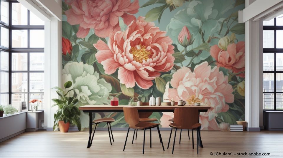 Tapete in einem Wohnzimmer