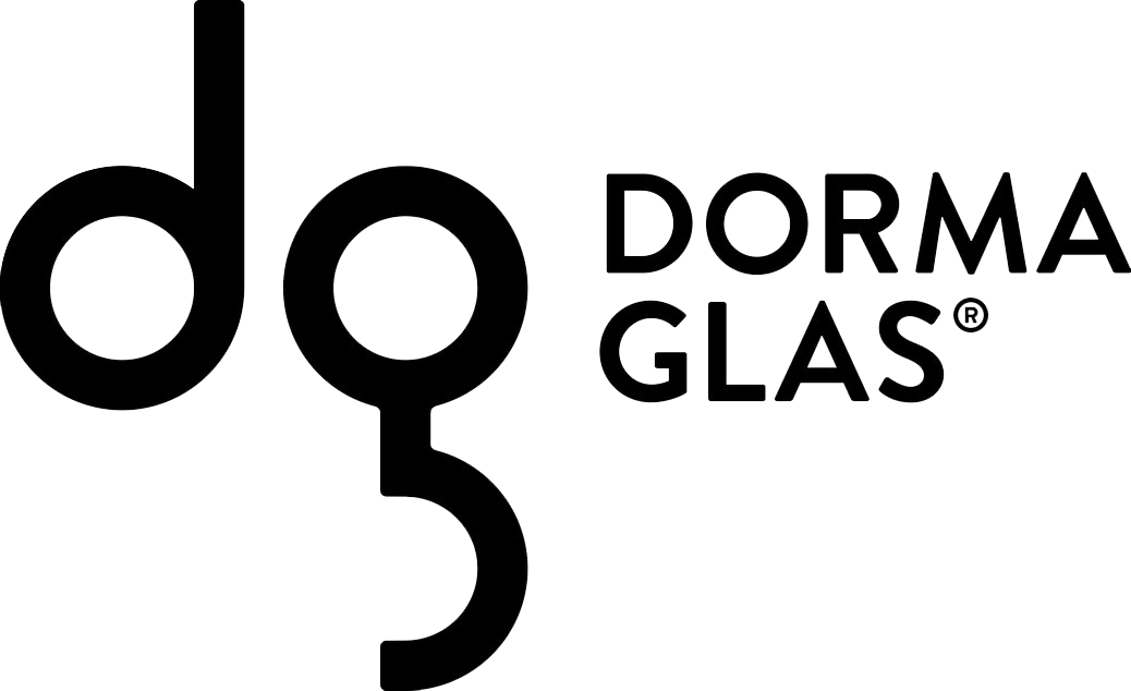 Logo für Dorma Glas, schwarzer Text, 