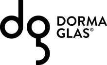 Logo für Dorma Glas, schwarzer Text,