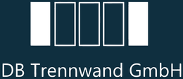 Logo der DB Trennwand GmbH: Fünf vertikale Rechtecke, drei umrandet und zwei ausgefüllt, über dem Text.