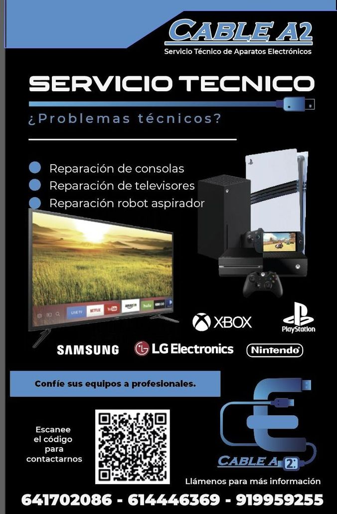 Un folleto para el servicio técnico de cable a2.