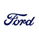Logotipo de Ford en escritura azul sobre fondo blanco.