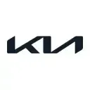 Logotipo de Kia en negro sobre fondo blanco. Consiste en las letras estilizadas