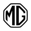 Logotipo MG en blanco y negro en un marco octogonal, con las letras