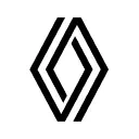 Logotipo de Renault: dos diamantes entrelazados que forman un diseño abstracto.
