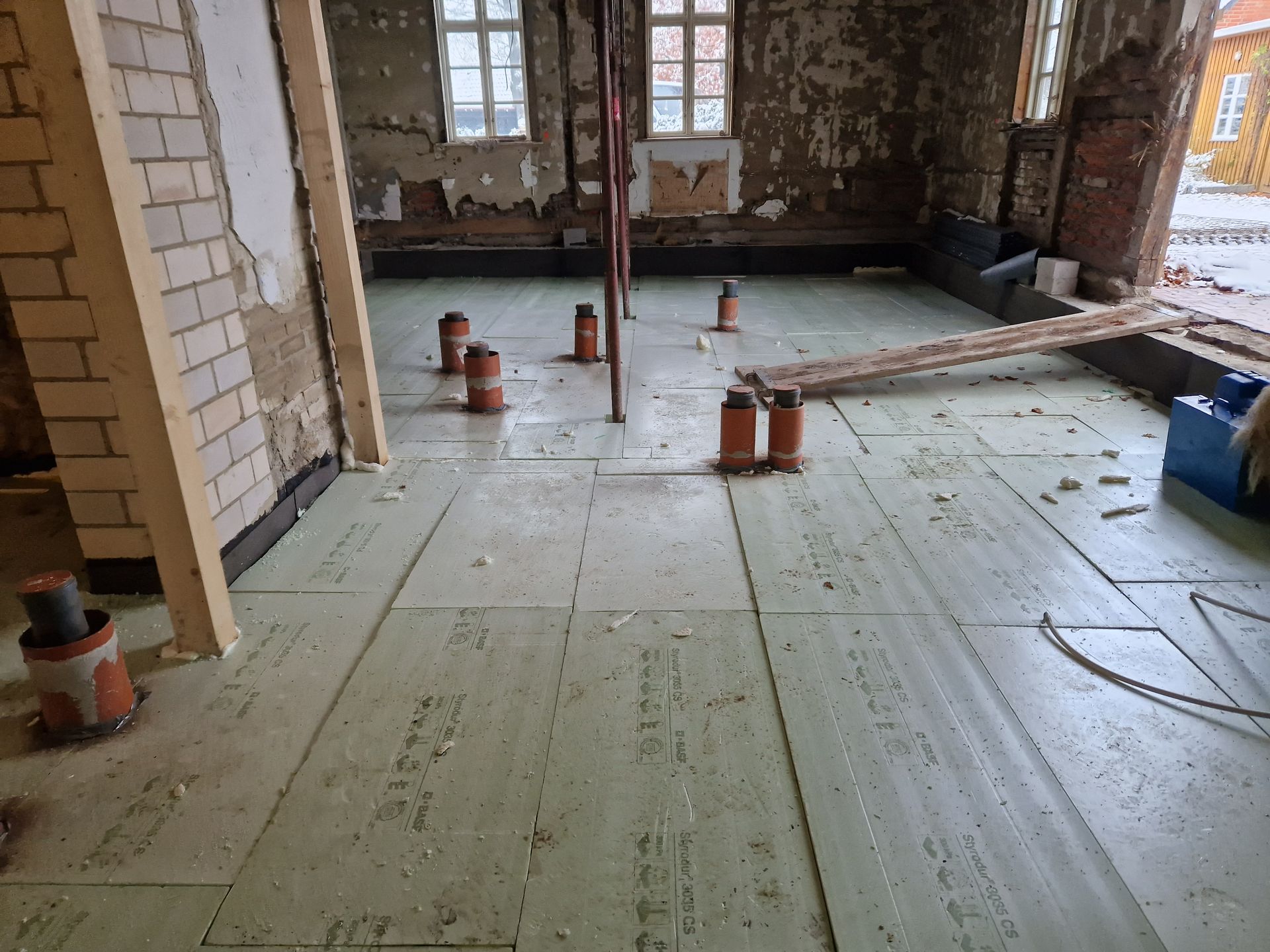 Innenansicht einer Sanierungsbaustelle.