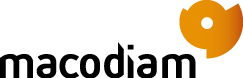 Un logotipo para una empresa llamada Macodiam.