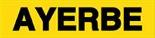 Un cartel amarillo que dice ayerbe en letras negras