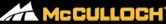 El logotipo de McCulloch se muestra sobre un fondo negro.