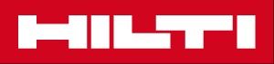 El logotipo de Hilti es blanco sobre un fondo rojo.