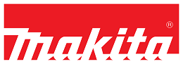 Un logotipo de Makita rojo y blanco sobre un fondo blanco.