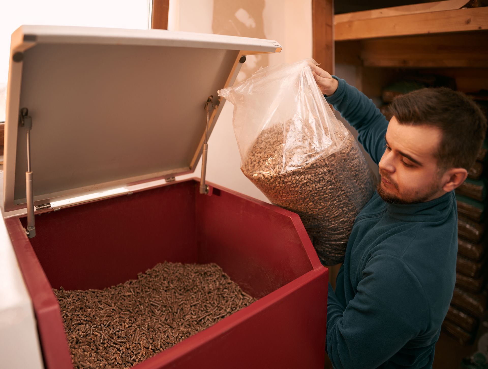Remplissage d'une chaudière à pellets