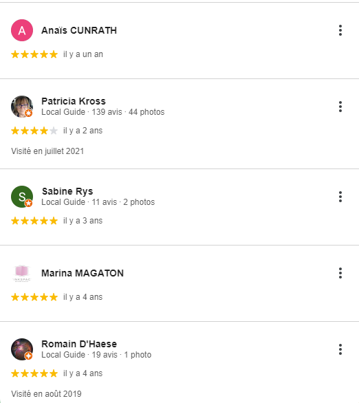 Avis sur Google de notre entreprise