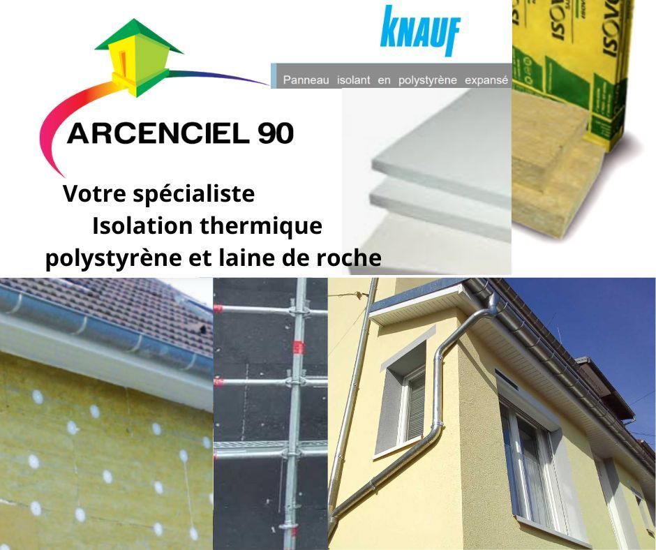 Montage photo avec maison jaune et isolation